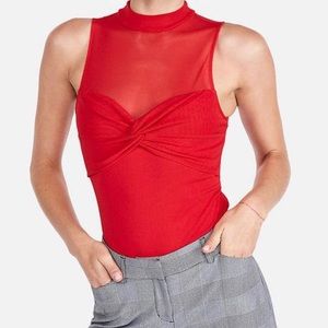 *NWT* Express One Eleven Mesh Mock Neck Bodysuit